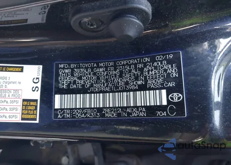 2020 Toyota Corolla Le z USA, uszkodzony, nr VIN JTDEPRAE1LJ013984